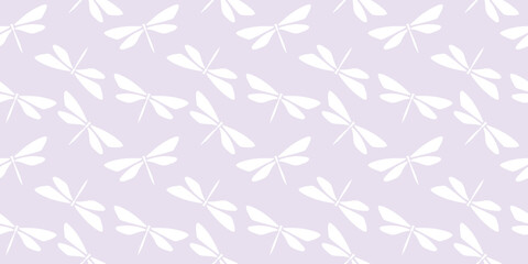 Purple dragonfly seamless repeat pattern background