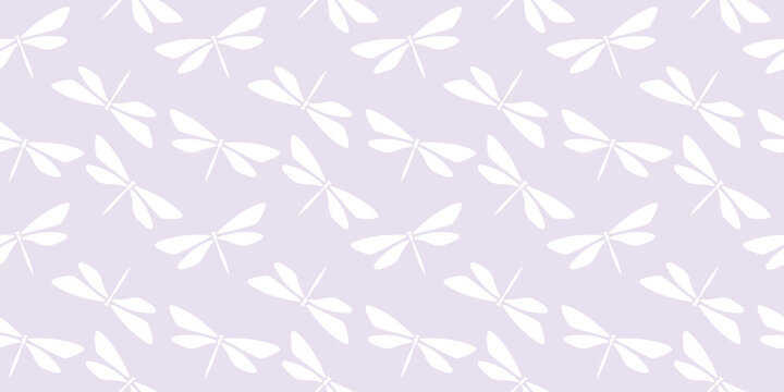Purple dragonfly seamless repeat pattern background