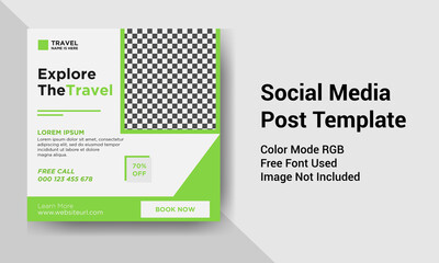 Obraz premium Travel agency social media banner design template 