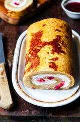 Raspberry Swiss roll