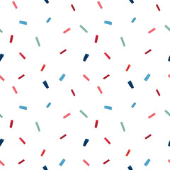 Pattern of geometric confetti on a white background