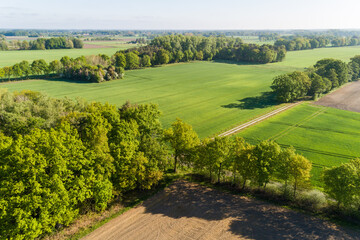 Landschaft in Deutschland aus der Luft