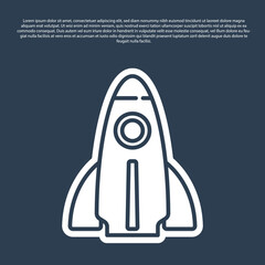 Obraz premium Blue line Business startup project concept icon isolated on blue background. Symbol of new business, entrepreneurship, innovation and technology. Vector.