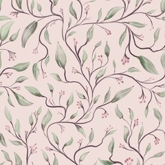 Seamless watercolour floral pattern. Design for fabric, textile, wallpaper and packaging 