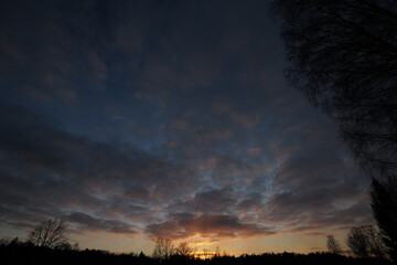 Evening clouds at sunset 