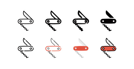 Multi tool Icon Set (8 different style vector icon set)