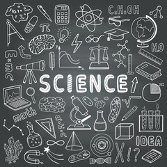 Science. Set of vector hand drawn elements.