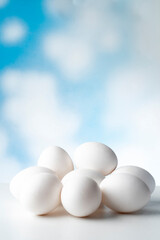 white eggs on the sky