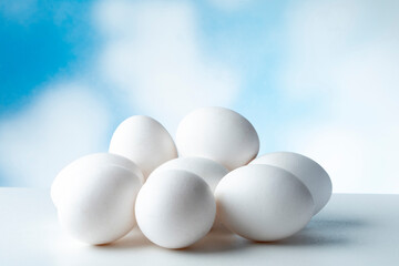 white eggs on the sky