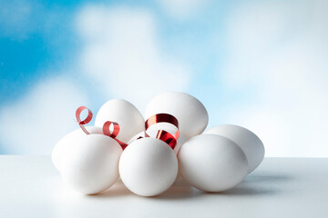 white eggs on the sky