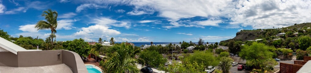 Fototapeta na wymiar Terrace Resort in tropical country