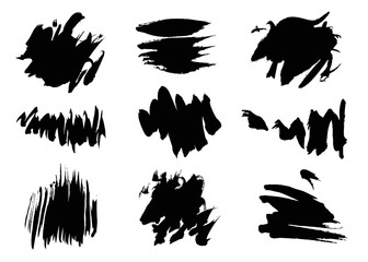Super large collection of black paint brush strokes for design