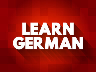 Learn German text quote, concept background
