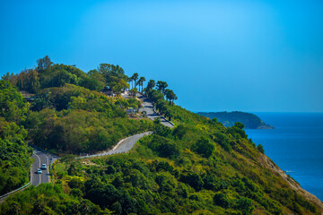 Nature blurred abstract background Of the colorful morning sun, a large lake, can see the scenery all around, cool atmosphere from the wind blowing all the time