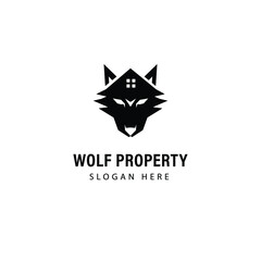 Wolf property logo design template. Property of wolves