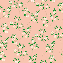 Seamless pattern of apple tree branches in bloom