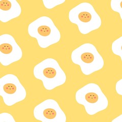 Seamless pattern with cartoon eggs. vector flat style. hand drawing. design for fabric, textile, print, wrapper