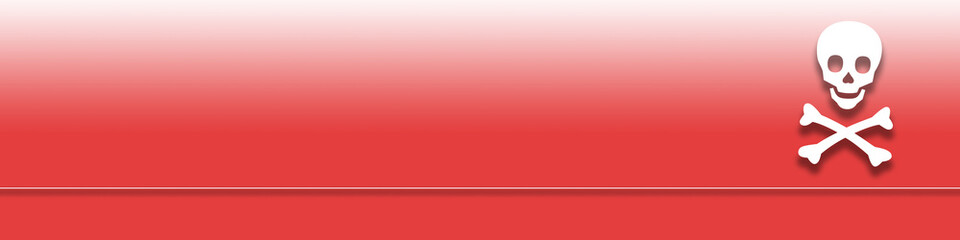 Symbol eines Totenkopfes vor einem roten Hintergrund