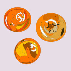 Citrus. Oranges, lemons, grapefruit. Fruit. Veganism, vegetarianism, raw food diet, proper nutrition. Vector isolated objects.