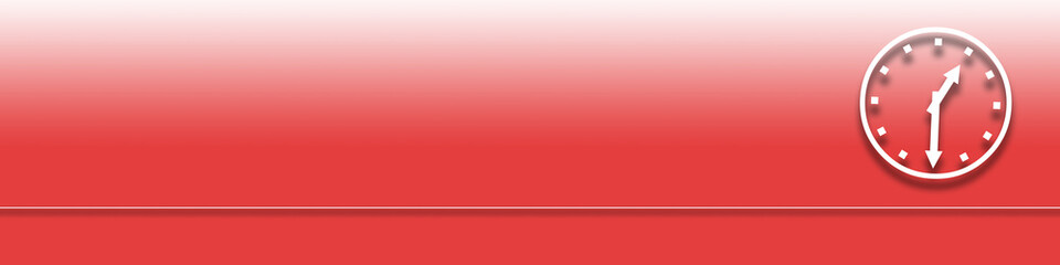 Symbol einer Uhr auf einem roten Hintergrund