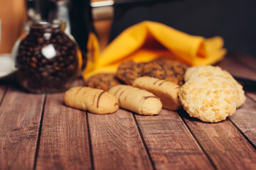 crispy biscuits a cup of coffee breakfast eating sweets