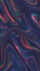 Fluido colorato con stelle