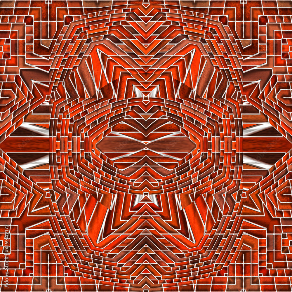 Wall mural 3d effect - abstract mosaic style pattern