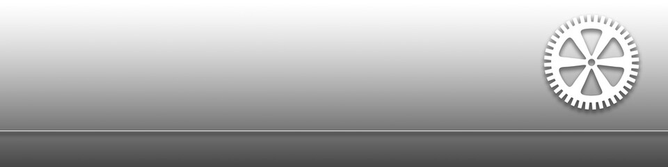 Symbol eines Zahnrads auf grauem Hintergrund