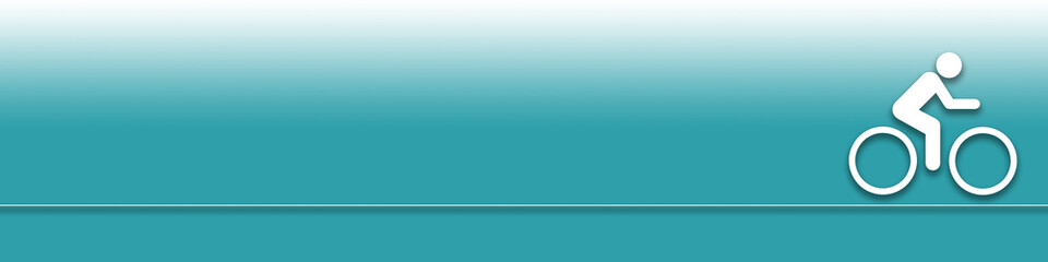 Symbol eines Fahrradfahrers türikis Hintergrund