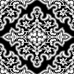 Seamless pattern with oriental Indo-Persian ornament. Vector illustration