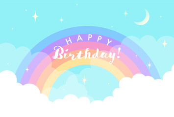 vector background with a rainbow in the sky for banners, cards, flyers, social media wallpapers, etc.