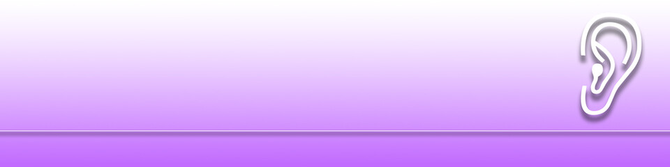 Obraz premium Lila Hintergrund mit einem Symbol eines Ohr