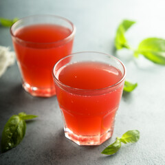 Refreshing homemade red berry drink