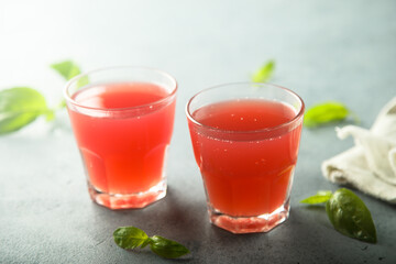 Refreshing homemade red berry drink