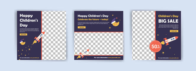 Children's Day. Children's Day banner template. Promotional banner for social media post.