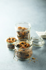 Homemade granola in a jar