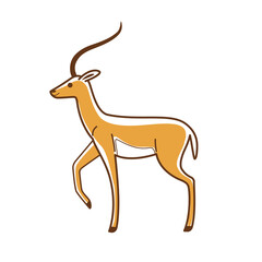 Cartoon antelope, cute character for children. Vector illustration in cartoon style for abc book, poster, postcard. Animal alphabet - letter A.