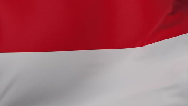 Monaco waving flag seamless loop animation 4k.