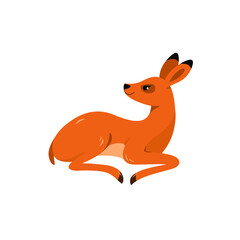 Cartoon fawn - cute character for children. Vector illustration in cartoon style.