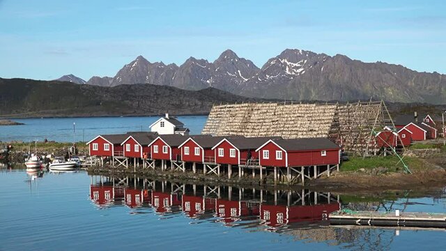 Norway. Fishing village on the shore of the fjord