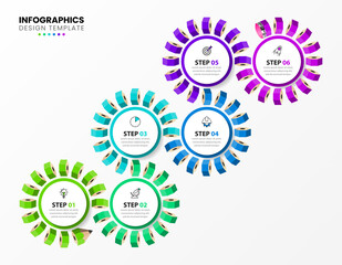 Infographic design template. Creative concept with 6 steps