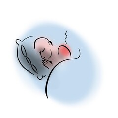 Sleeping man with a wound on his shoulder