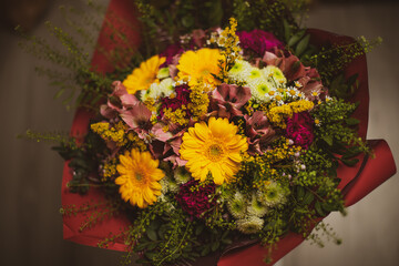 Flowers in a beautiful bouquet.High quality photo.