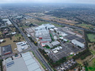 Panoramic aerial view of Suburban Melbourne Victoria Australia