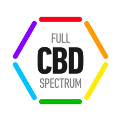 Full spectrum CBD oil vector badge icon