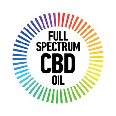 Full spectrum CBD oil vector badge icon