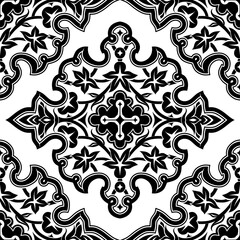 Seamless pattern with oriental Indo-Persian ornament. Vector illustration