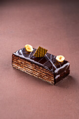 puff pastry with nuts, top view