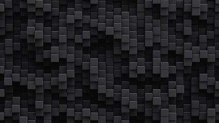Abstract wallpaper screensaver. Black rectangular rods.
