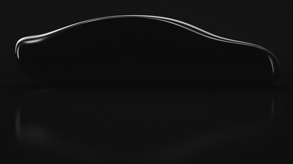 Mysterious silhouette of an unidentified car. Executive sedan.